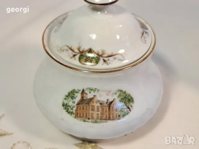 Чайник, захарница и плато немски порцелан Roslau 6/5, снимка 4 - Сервизи - 49324525