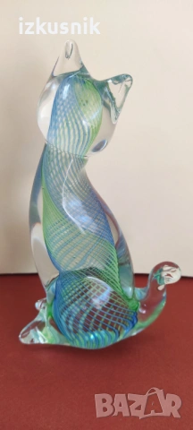 Феерична ретро котка от муранско стъкло, снимка 6 - Колекции - 53154531