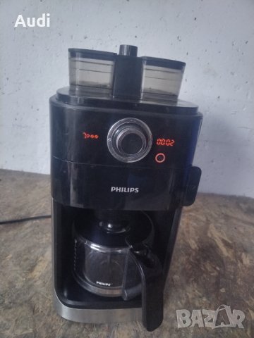 PHILIPS кафемашина с кафемелачка За шварц кафе. Стъклена кана за 12 броя чаши кафе