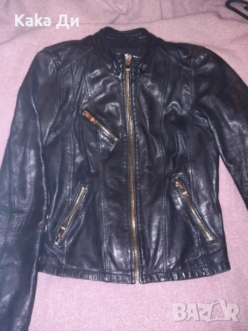 BERSHKA ЕСТЕСТВЕНА КОЖА, снимка 6 - Якета - 53096994
