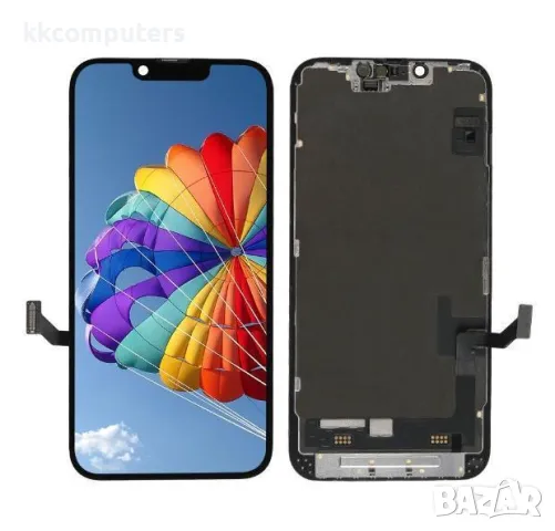 LCD Дисплей за iPhone 14 6.1 + Тъч скрийн / Черен / Баркод : 483749