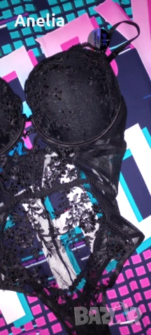 Дамско Боди Сутиен  Черно Бюстие Л ХЛ 85 Д