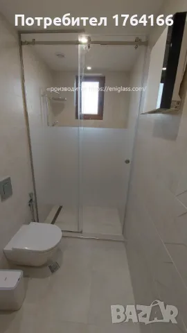 Стъклена стационарна душ кабина с химически матирани стъкла с шарка, снимка 2 - Душ кабини и вани - 48099840