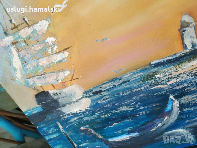 Картина платно/масло, снимка 6 - Антикварни и старинни предмети - 52637113