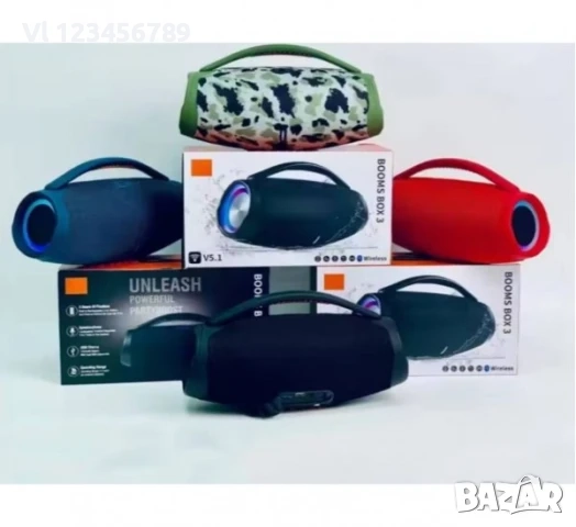 Голяма портативна мощна блутут колона Booms Box 3 RGB, снимка 2 - Тонколони - 52270149