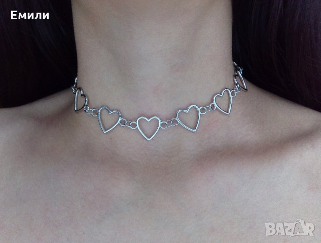 Чокър колие със сърца, снимка 1