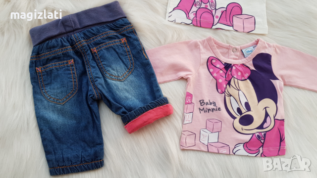 Блуза дънки и жилетка Мини Маус 0-3 месеца, снимка 8 - Комплекти за бебе - 36276904