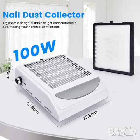 Професионален прахоуловител за маникюр Blueque BQ858-10 (100W), снимка 4 - Педикюр и маникюр - 55958871