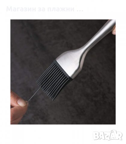 СИЛИКОНОВА ЧЕТКА С МЕТАЛНА ДРЪЖКА ЗА МАЗАНЕ - код СТОМАНЕНА ДРЪЖКА