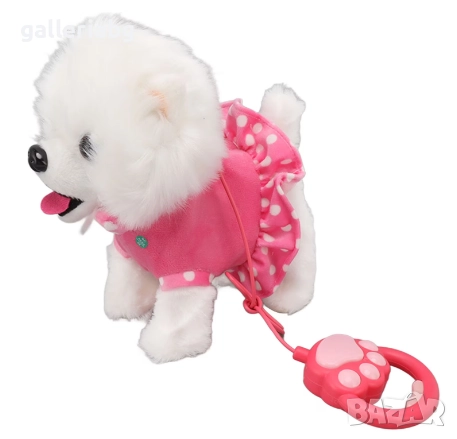 Интерактивно плюшено кученце с дистанционно – бяло с розова рокличка 🐶, снимка 2 - Електрически играчки - 52691919