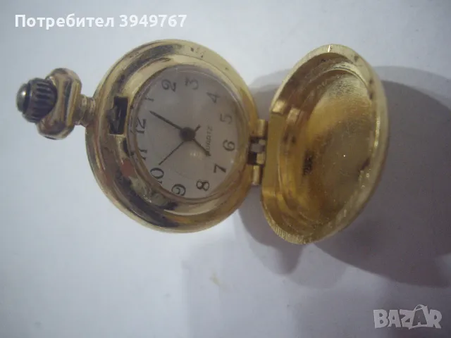 Позлатен малък джобен часовник., снимка 3 - Джобни - 49935317