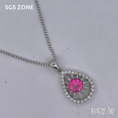 Сребърна Висулка с Топаз💎, снимка 5 - Колиета, медальони, синджири - 49932668