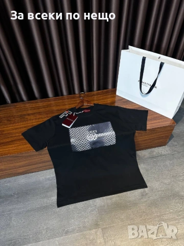 Gucci Мъжка Черна Тениска👕Мъжка Блуза С Къс Ръкав Гучи Код Mens P.118
