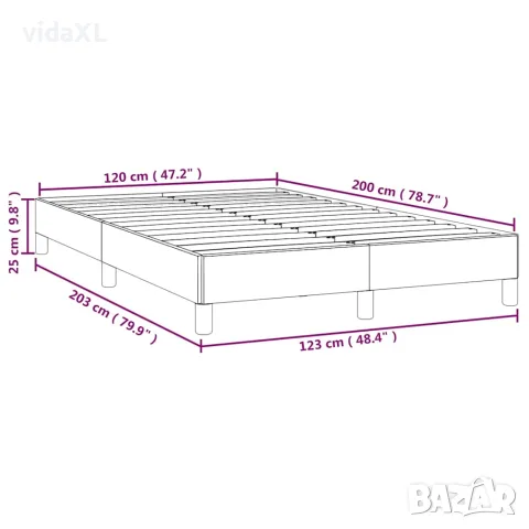 vidaXL Рамка за легло без матрак, светлосива, 120x200 см, плат, снимка 9 - Спални и легла - 56147225