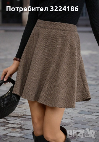 Топла зимна пола с висока талия ХС/С размер, снимка 2 - Поли - 52202674