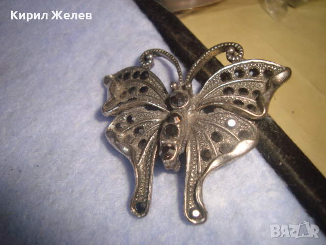 ПОСРЕБРЕН ВИНТИДЖ МАРКАЗИТЕН АРТ НУВО СТИЛ ФИГУРАЛЕН ПЕНДАНТ ПЕПЕРУДА - МЕДАЛЬОН ВИСУЛКА БИЖУ 23461, снимка 5 - Колиета, медальони, синджири - 36359502