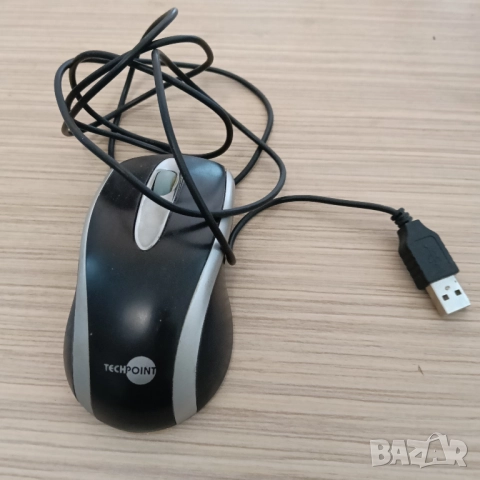 Мишка за компютър с кабел завърващ с USB накрайник(конектор) и със зелен PS/2 адаптер(преходник), снимка 2 - Клавиатури и мишки - 52433124