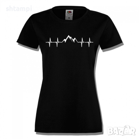 Дамска тениска Heartbeat Mountain,Изненада,Подарък,Поход,Връх,Хижа, снимка 7 - Тениски - 36373364