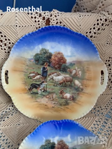 Антикварен десертен сервиз с пасторални картини, снимка 13 - Сервизи - 34087439