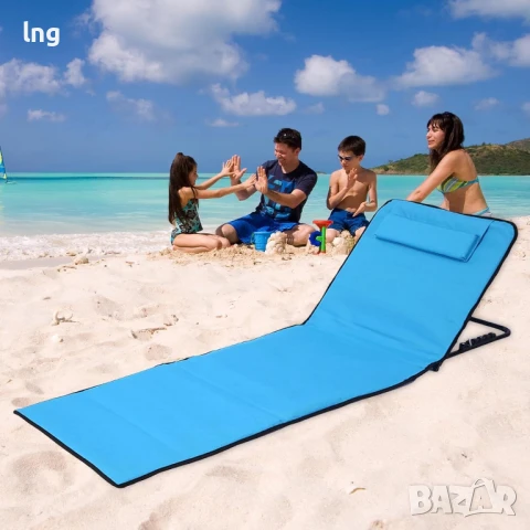 Продавам: Лек и Сгъваем Плажен Шезлонг с Подглавник и Джоб, снимка 5 - Къмпинг мебели - 50927321