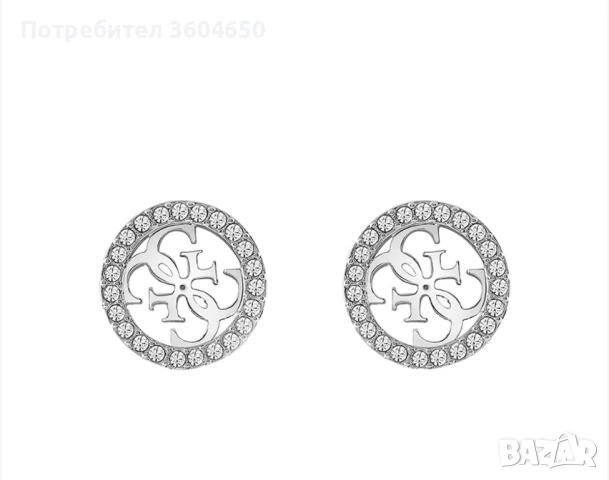 Guess сребърни обеци с кристали