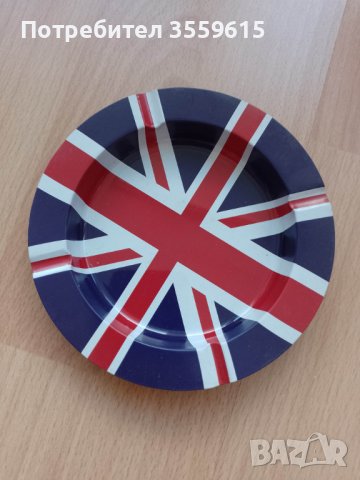 метален пепелник от Англия с Английското знаме