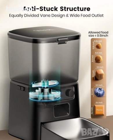 Нова автоматична хранилка за котки oneisall с управление чрез приложение, контрол на порциите за дом, снимка 5 - За котки - 52915255