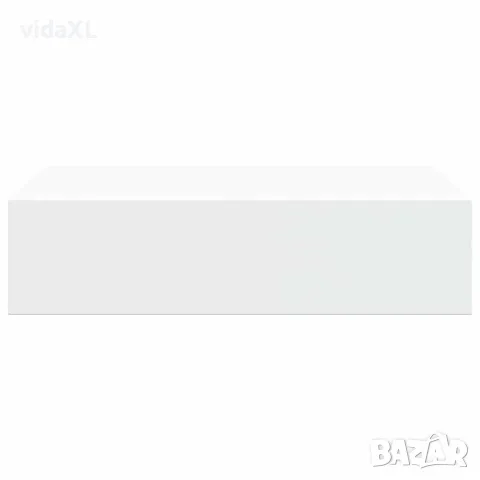 vidaXL Стенен рафт с чекмедже, бял, 40x23,5x10 см, МДФ, снимка 6 - Етажерки - 56146951