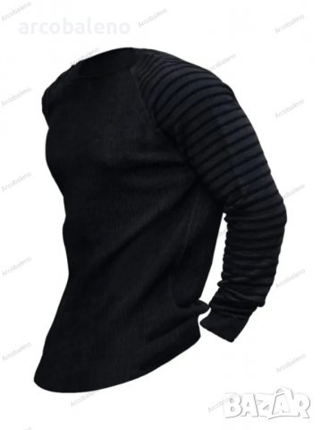 Мъжки рипсен пуловер с ръкави на райе, 3цвята - 023, снимка 15 - Пуловери - 39783112
