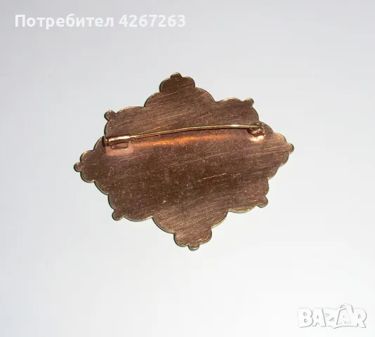 Винтидж дамска брошка феникс, клетъчен емайл върху медна основа, снимка 6 - Други - 48466289