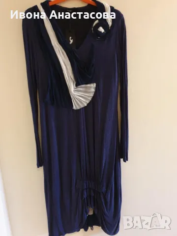 ИНТЕРЕСНА, СИНЯ РОКЛЯ ХЛ, снимка 2 - Рокли - 48327803