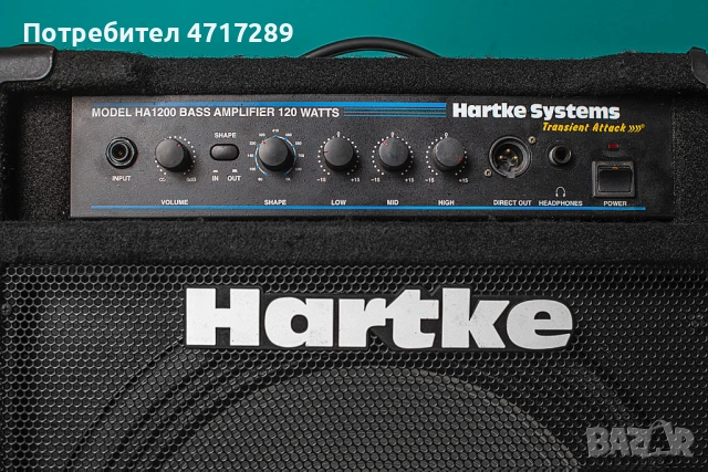 Комбо Усилвател за Бас Кирара Hartke HA120 във Отлично състояние, снимка 4 - Ресийвъри, усилватели, смесителни пултове - 53236309