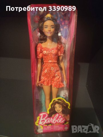 Barbie Fashionistas 182 Кукла Барби Фешънистас 182 с дълга коса и оранжева рокля, снимка 2 - Кукли - 38792284