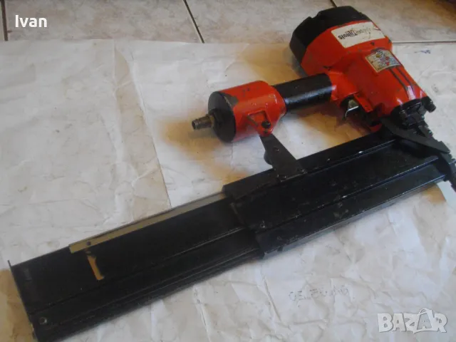 Италиански СТРОИТЕЛЕН ПНЕВМАТИЧЕН ТАКЕР  за пирони 51-91мм NIKEMA M90 Made in ITALY Промишлен Индуст, снимка 18 - Други инструменти - 47351814