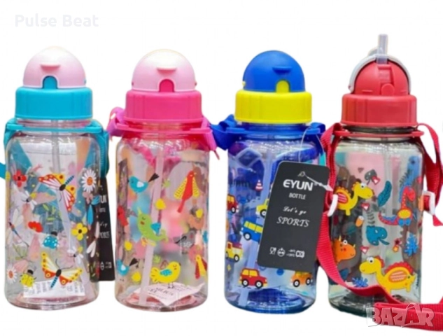 Цветна детска бутилка за вода с вградена сламка, снимка 6 - Други - 52406630