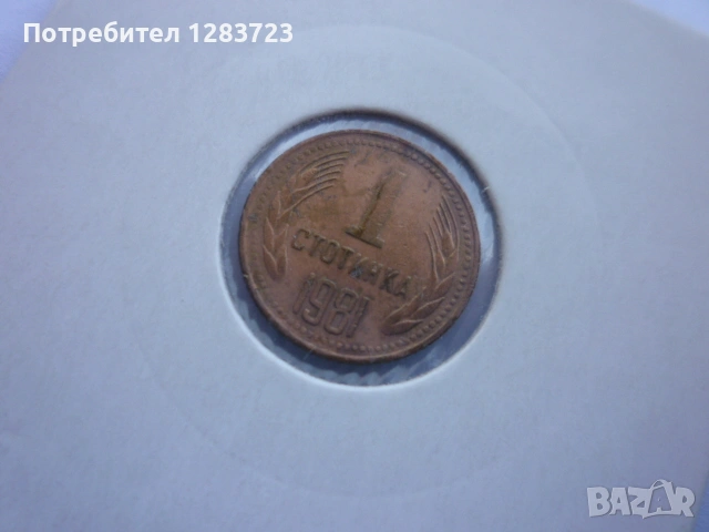 1 стотинка 1981 година, снимка 8 - Нумизматика и бонистика - 53678872