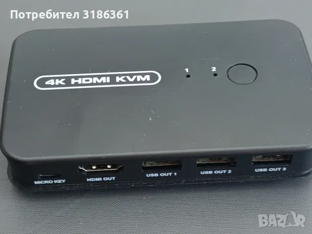 4K HDMI KVM два лаптопа с монитор.виж снимките с обяснението 