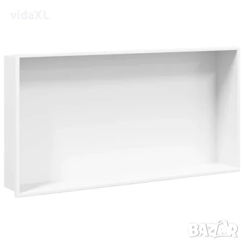 vidaXL Душ ниша, сребрист бяло, 62x32x9 см, неръждаема стомана