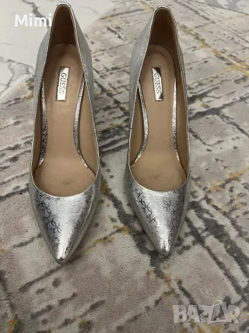 Guess Сребристи Обувки 38, снимка 9 - Дамски обувки на ток - 48358913