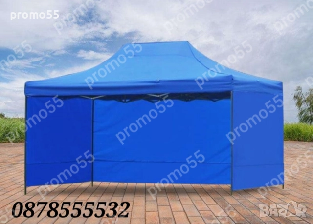 Шатра 3х4.50 с Гумирано Покривало, Усилена Шатра Хармоника в Пет Цвята, снимка 10 - Градински мебели, декорация  - 51515418