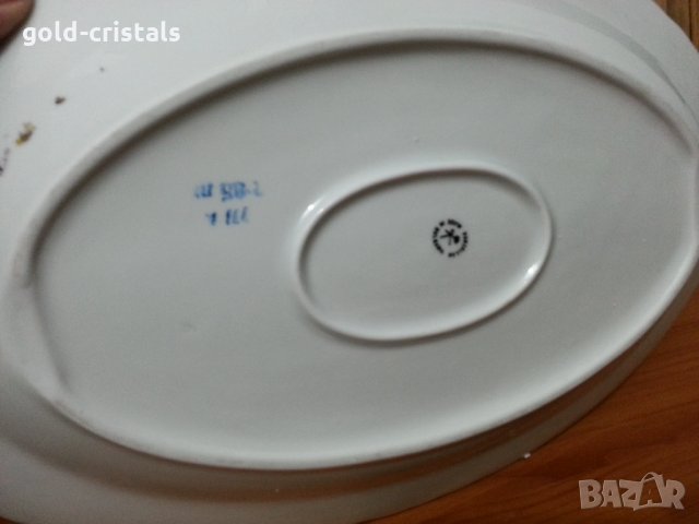 Стар български порцелан плато елипса поднос, снимка 4 - Антикварни и старинни предмети - 35896421