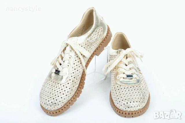 СЕЗОН '26! Златисти дамски обувки на дупки, снимка 2 - Дамски ежедневни обувки - 53873359