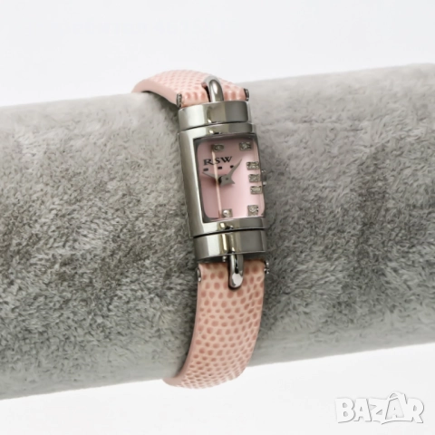 Нов швейцарски кварцов часовник - гривна RSW с диаманти 0,07 карата, снимка 2 - Дамски - 52131556