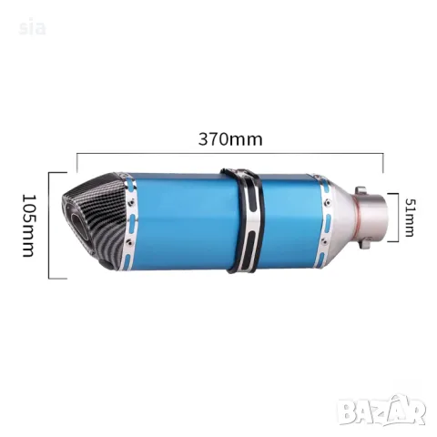 Гърне за мотоциклет, 37см СИН/ КАРБОН, снимка 2 - Аксесоари и консумативи - 35348836