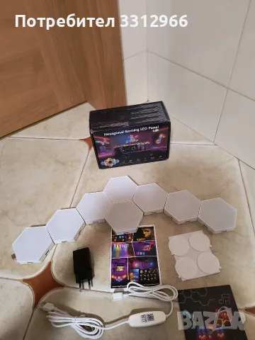 Шестоъгълни светлини (8 пакета) LED стенни панели, TISOFU RGB светлини за игри с APP, интелигентен , снимка 2 - Лед осветление - 56168956