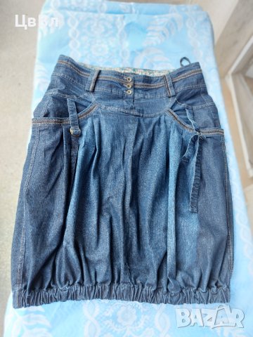 Уникална JUNONA / ЮНОНА, дънкова пола XL, снимка 5 - Поли - 42572426