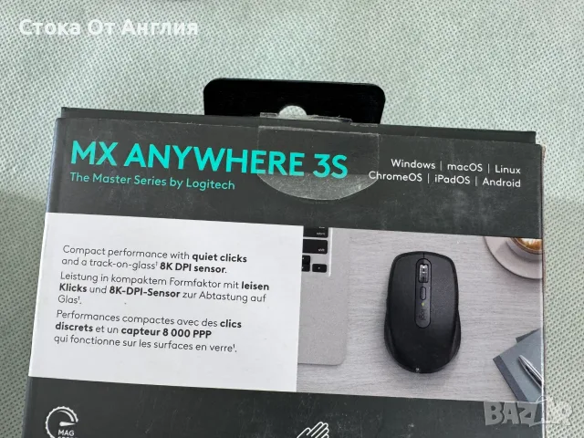 Мишка - Logitech  MX Anywhere 3S оптична, безжична, graphite, снимка 9 - Клавиатури и мишки - 53822322