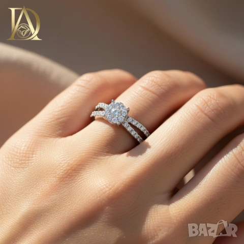 Нов Златен Пръстен с 0.60кт Естествени Брилянти , снимка 2 - Пръстени - 40077141