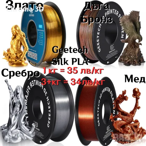 Filament филамент Нишка за 3D принтер Printer PLA PETG ABS PA6-CF TPU, снимка 6 - Други - 47857562