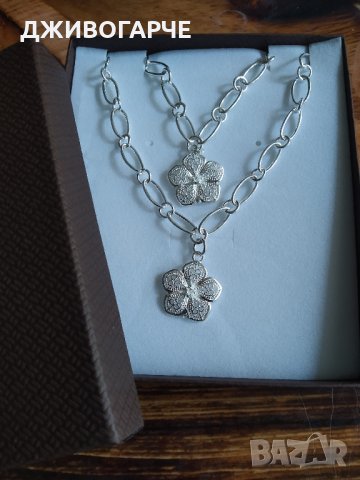 Масивен дамски, сребърен комплект с цветя. С подарък-луксозна подаръчна  кутия в Бижутерийни комплекти в гр. Монтана - ID33939266 — Bazar.bg